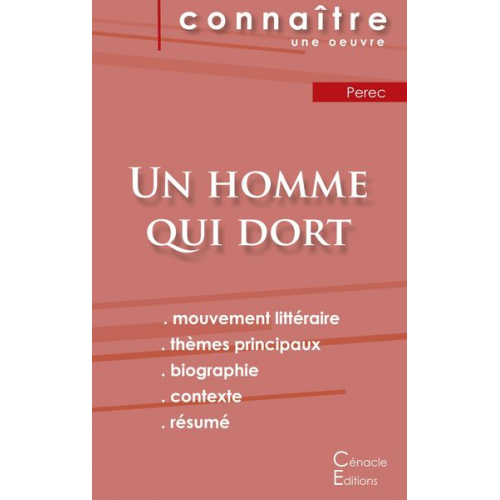 Georges Perec - Fiche de lecture Un homme qui dort de Georges Perec (analyse littéraire de référence et résumé complet)