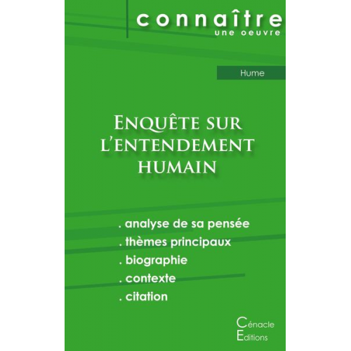 David Hume - Fiche de lecture Enquête sur l'entendement humain de David Hume (analyse littéraire de référence et résumé complet)