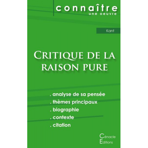 Emmanuel Kant - Fiche de lecture Critique de la raison pure de Kant (analyse littéraire de référence et résumé complet)