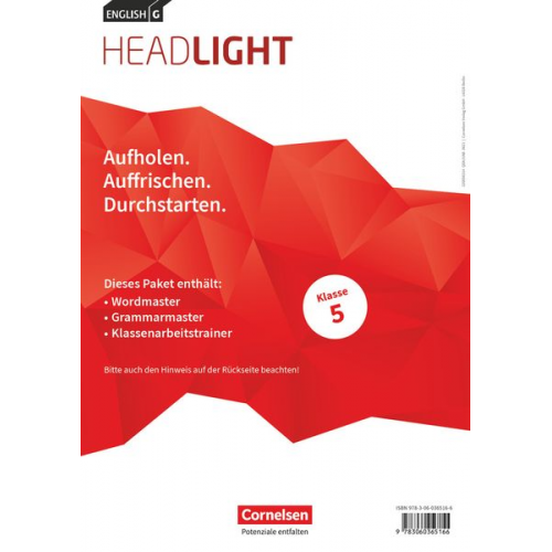 English G Headlight Band 1: 5. Schuljahr - Arbeitshefte Wordmaster, Grammarmaster und Klassenarbeitstrainer (Im Paket)