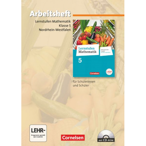 Manfred Leppig - Lernstufen Mathematik 5. Schuljahr. Arbeitsheft mit eingelegten Lösungen und CD-ROM. Hauptschule Nordrhein-Westfalen