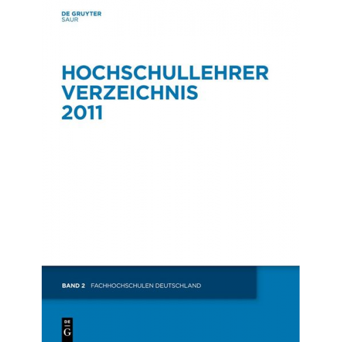 Hochschullehrer Verzeichnis / Fachhochschulen Deutschland