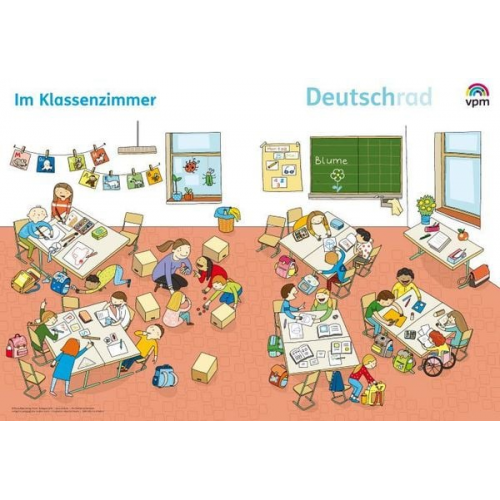 Deutschrad 1/2. Poster Wimmelbilder Klasse 1+2