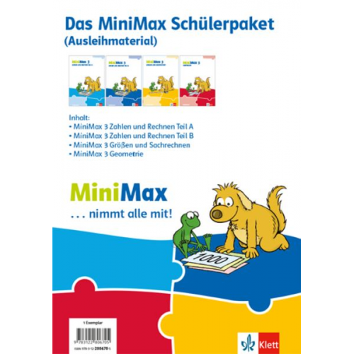 MiniMax 3. Schülerpaket (4 Themenhefte: Zahlen und Rechnen A, Zahlen und Rechnen B, Größen und Sachrechnen, Geometrie) - Ausleihmaterial Klasse 3