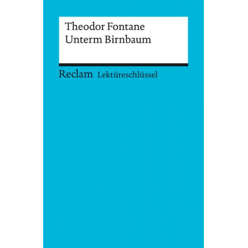 Michael Bohrmann - Lektüreschlüssel zu Theodor Fontane: Unterm Birnbaum