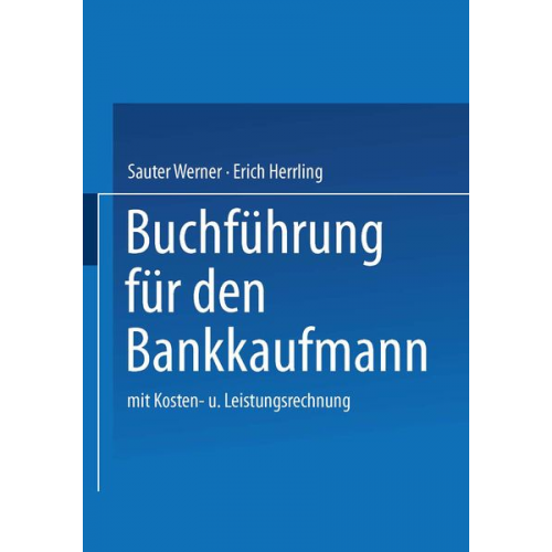 Sauter Werner - Buchführung für den Bankkaufmann