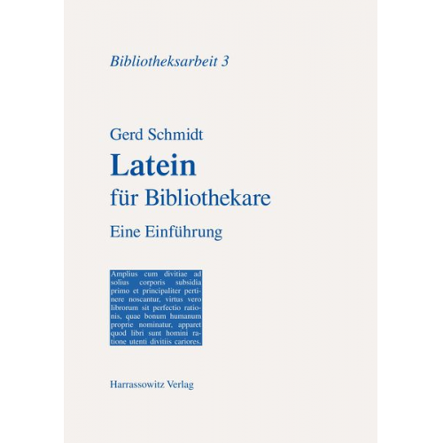 Gerd Schmidt - Schmidt, G: Latein für Bibliothekare