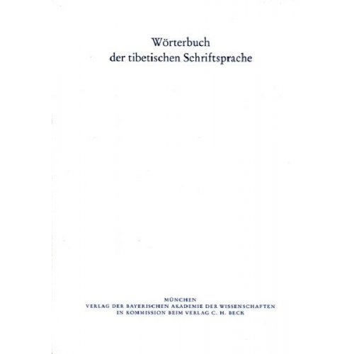 Wörterbuch der tibetischen Schriftsprache 27. Lieferung