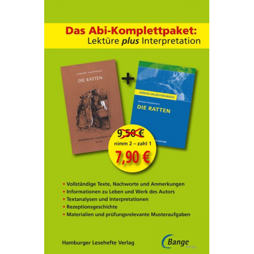 Gerhart Hauptmann - Die Ratten -  Lektüre plus Interpretation: Königs Erläuterung + kostenlosem Hamburger Leseheft von Gerhart Hauptmann.
