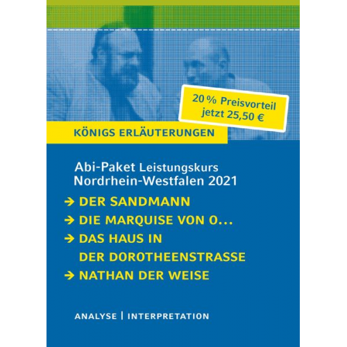 E.T.A. Hoffmann Heinrich Kleist Hartmut Lange Gotthold Ephraim Lessing - Abitur-Paket Nordrhein-Westfalen 2021. Deutsch Leistungskurs - Königs Erläuterungen