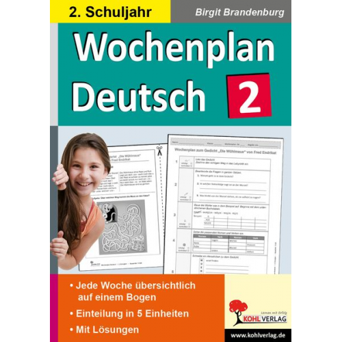 Birgit Brandenburg - Wochenplan Deutsch 2. Schuljahr