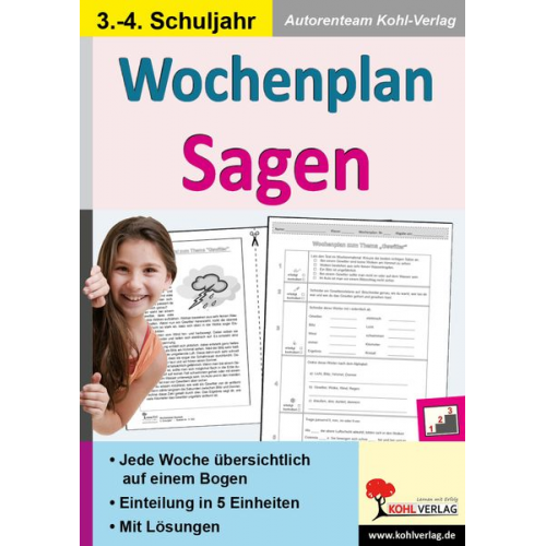 Autorenteam Kohl-Verlag - Wochenplan Sagen / Klasse 3-4