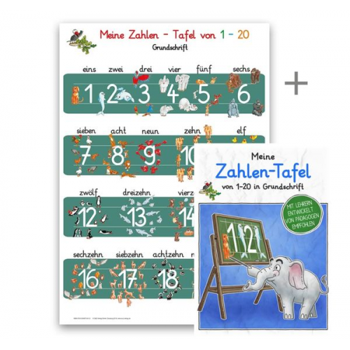 Helga Momm - Meine Zahlen-Tafel von 1-20-Set in Grundschrift