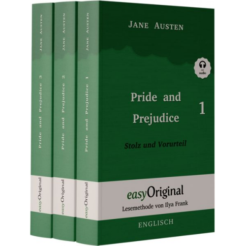 Jane Austen - Pride and Prejudice / Stolz und Vorurteil - Teile 1-3 Softcover (Buch + 3 MP3 Audio-CD) - Lesemethode von Ilya Frank - Zweisprachige Ausgabe Englisch-