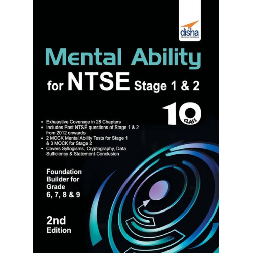 Disha Experts - Mental Ability for NTSE & Olympiad Exams for Class 10 (Quick Start for Class 6, 7, 8, & 9) 2nd Edition