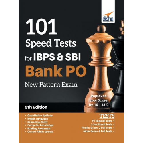 Disha Experts - 101 Speed Tests for IBPS & SBI Bank PO New Pattern Exam 5th Edition