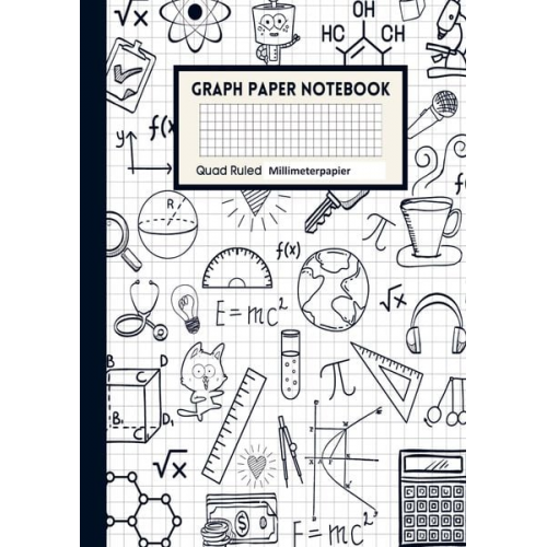 Linda Schulhoff - Mathematik Notizbuch Graphisches Papier Notizbuch Notizbuch aus Millimeterpapier - 1/2 Zoll große Quadrate