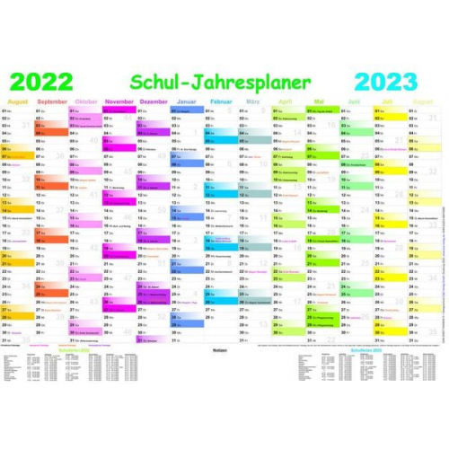 Schul-Jahresplaner 2022/2023