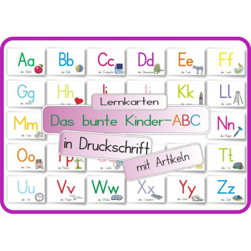 Helga Momm - Das bunte Kinder-ABC in Druckschrift mit Artikeln