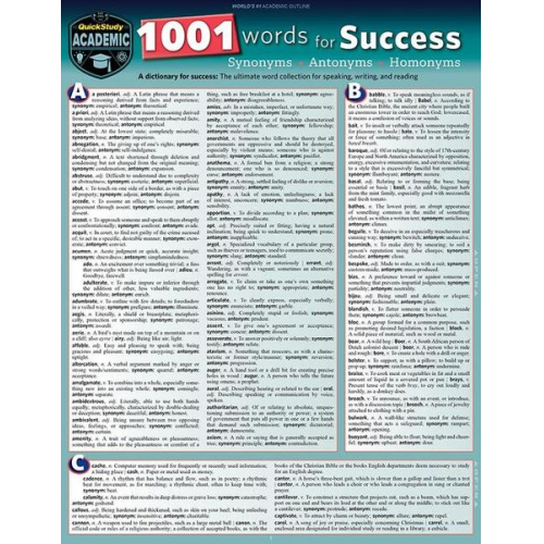 Erin Brenner - 1001 Words for Success - Synonyms, Antonyms & Homonyms