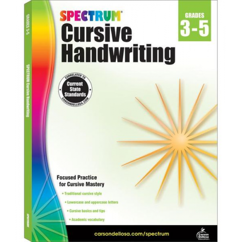 Spectrum Cursive Handwriting, Grades 3 - 5