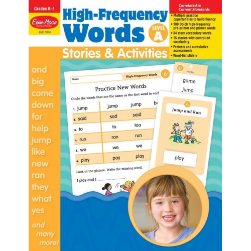 Educational Publishers Evan-Moor - High-Frequency Words: Stories & Activities, Grade Kindergarten - Grade 1 (Level A) Teacher Resource