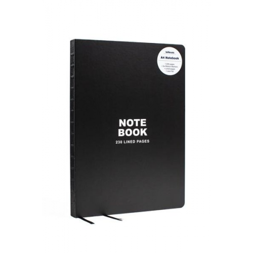 Teneues - Notebook Hardcover A4 - 230 Lined Pages with Lay Flat Binding, Classic Black: A4 Notebook