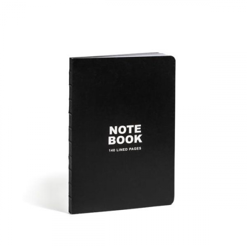 Teneues - Notebook Paperback A5 - 140 Lined Pages with Lay Flat Binding, Classic Black