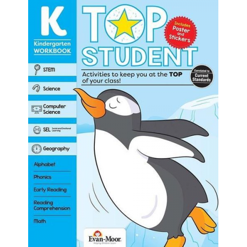 Educational Publishers Evan-Moor - Top Student, Kindergarten Workbook