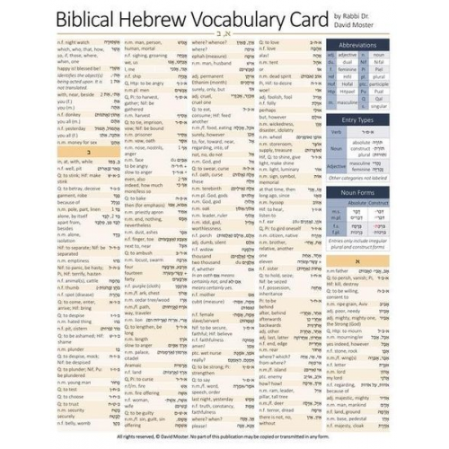 David Moster - Biblical Hebrew Vocabulary Card