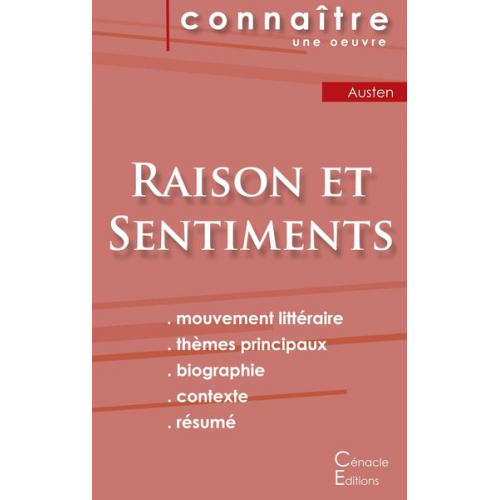 Jane Austen - Fiche de lecture Raison et Sentiments de Jane Austen (Analyse littéraire de référence et résumé complet)