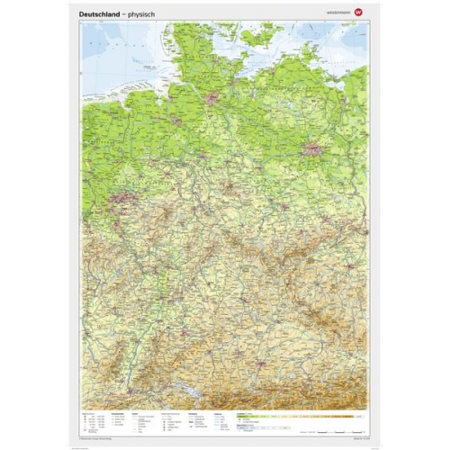 Posterkarten Geographie: Deutschland: physisch