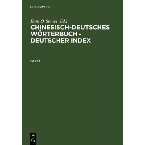 Chinesisch-Deutsches Wörterbuch - Deutscher Index