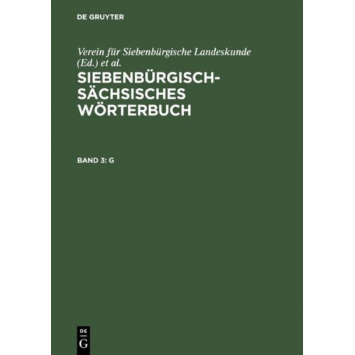 Siebenbürgisch-Sächsisches Wörterbuch / G