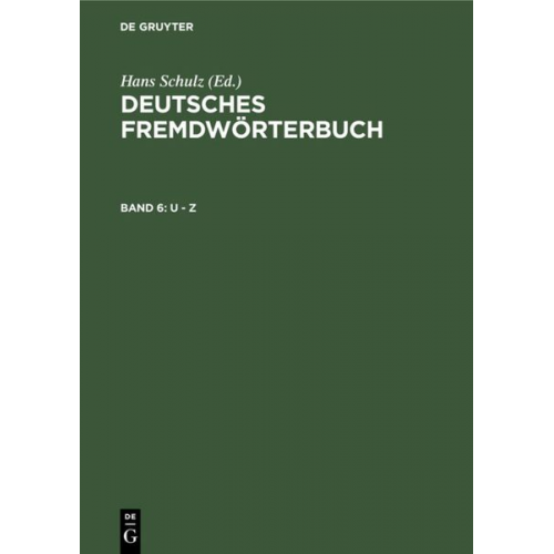 Deutsches Fremdwörterbuch / U - Z