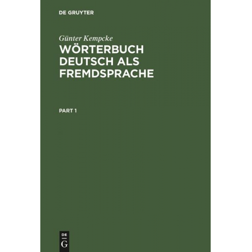 Günter Kempcke - Wörterbuch Deutsch als Fremdsprache