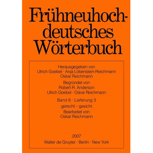 Frühneuhochdeutsches Wörterbuch / gerecht - gesicht