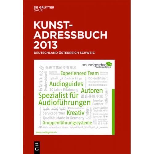 Kunstadressbuch Deutschland, Österreich, Schweiz 2013