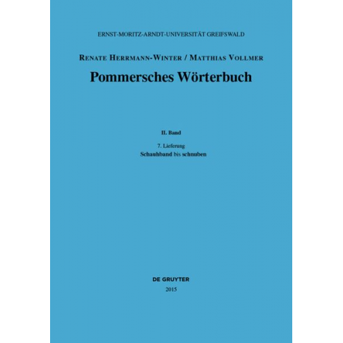 Pommersches Wörterbuch / Schauhband – schnuben