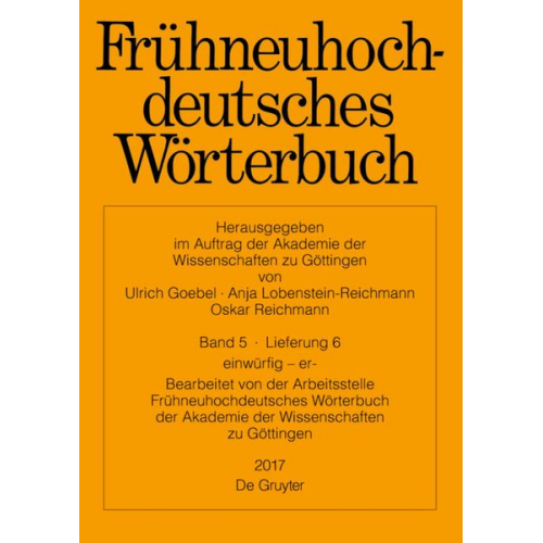 Frühneuhochdeutsches Wörterbuch / einwürfig − er-