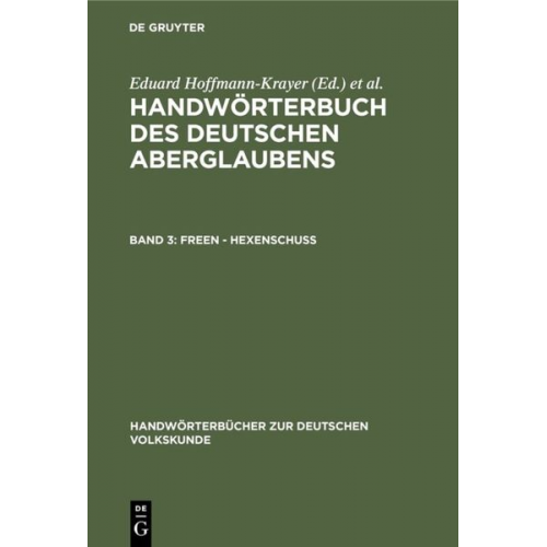 Handwörterbuch des deutschen Aberglaubens / Freen - Hexenschuss