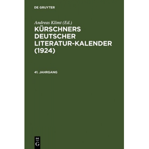 Kürschners Deutscher Literatur-Kalender / 1924