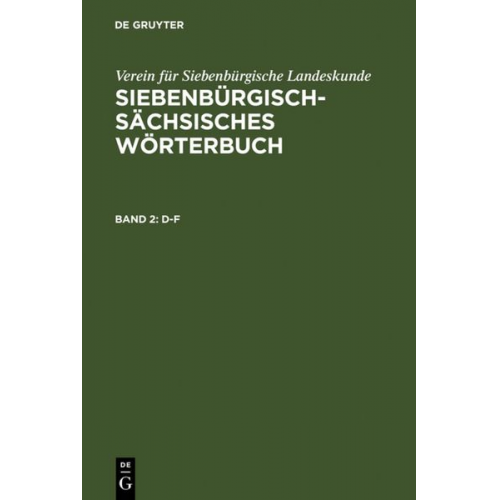 Siebenbürgisch-Sächsisches Wörterbuch / D–F