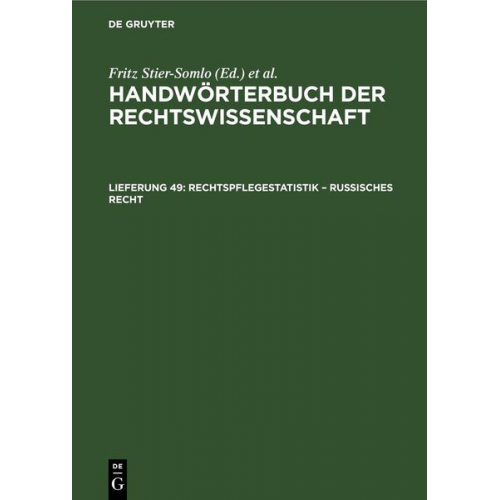 Handwörterbuch der Rechtswissenschaft / Rechtspflegestatistik – Russisches Recht