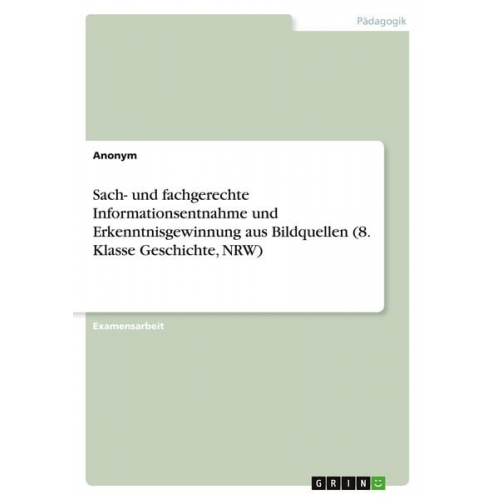 Sach- und fachgerechte Informationsentnahme und Erkenntnisgewinnung aus Bildquellen (8. Klasse Geschichte, NRW)