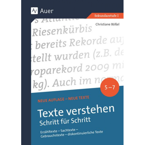 Christiane Bössel - Texte verstehen - Schritt für Schritt Klasse 5-7