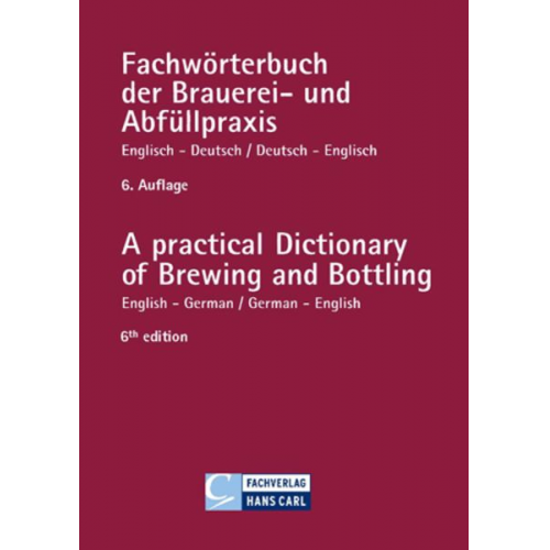 Thomas Bühler - Fachwörterbuch der Brauerei- und Abfüllpraxis Englisch-Deutsch / Deutsch-Englisch