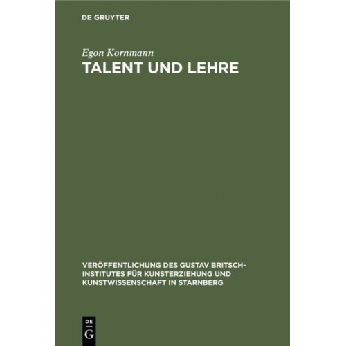 Egon Kornmann - Talent und Lehre