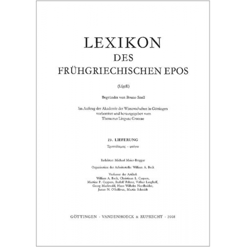 Lexikon des frühgriechischen Epos Lfg. 23