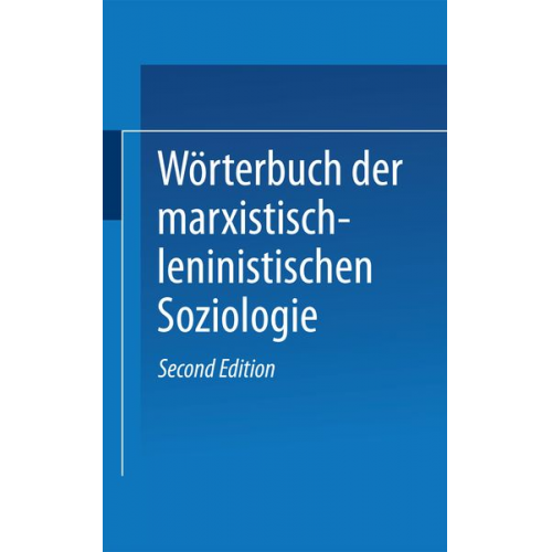 Georg Assmann - Wörterbuch der Marxistisch-Leninistischen Soziologie